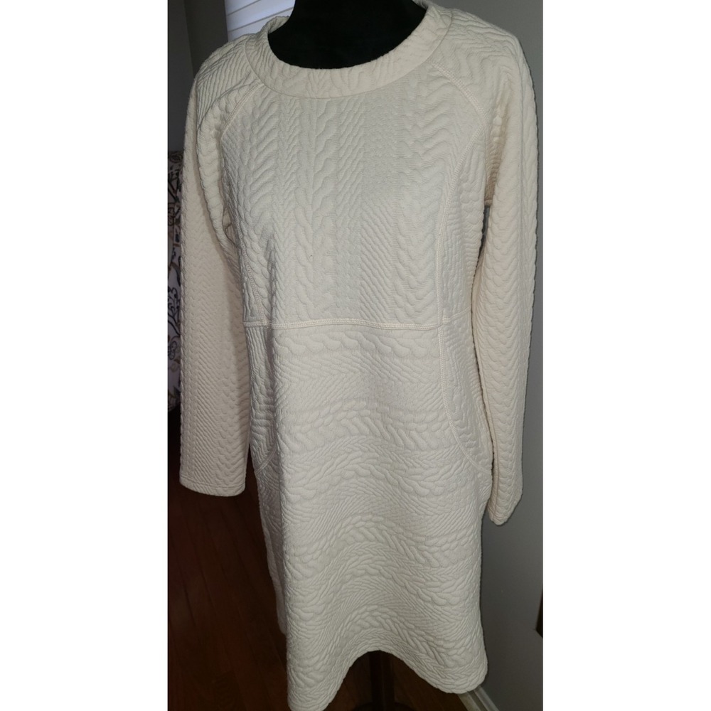 Prana‎ Macee Dress Textured Jacquard Knit Shift Sweater Dress Size Large Minimal
